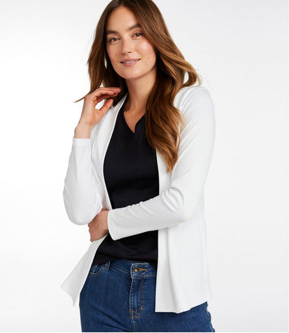 Women's Pima Cotton Open Cardigan, With Pockets - L.L.Bean Everyday