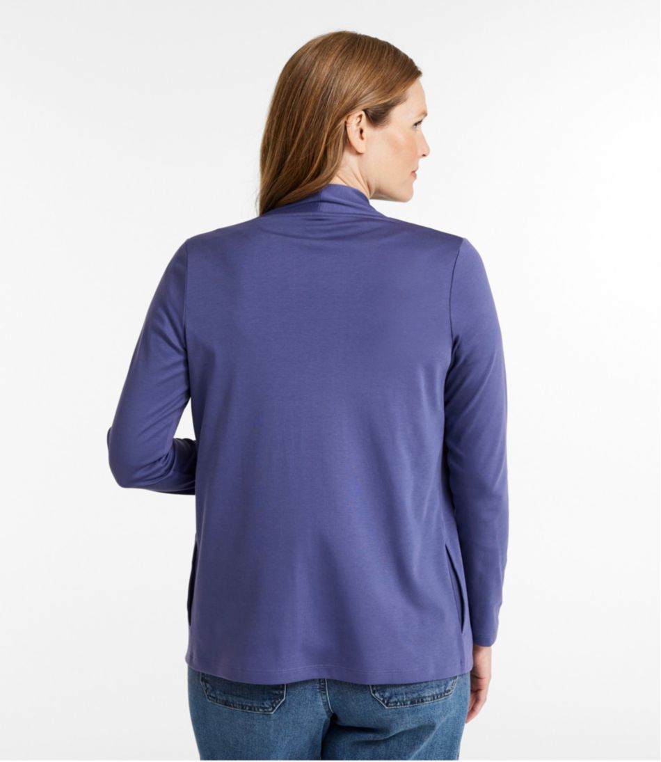 Women's Pima Cotton Open Cardigan, With Pockets - L.L.Bean Everyday