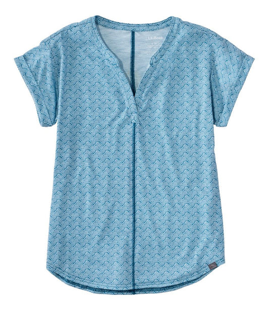 Women's Streamside Tee, Short-Sleeve Splitneck Print - L.L.Bean Quality