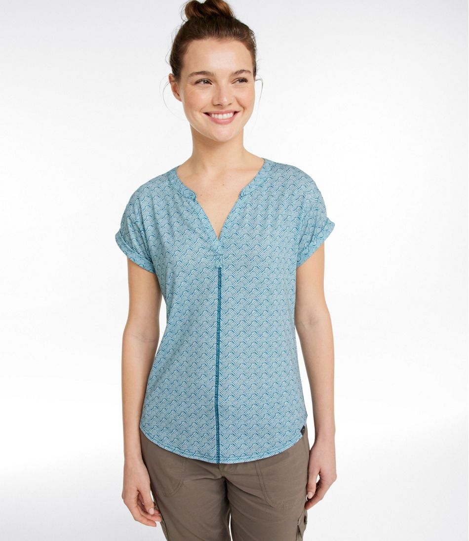 Women's Streamside Tee, Short-Sleeve Splitneck Print - L.L.Bean Quality
