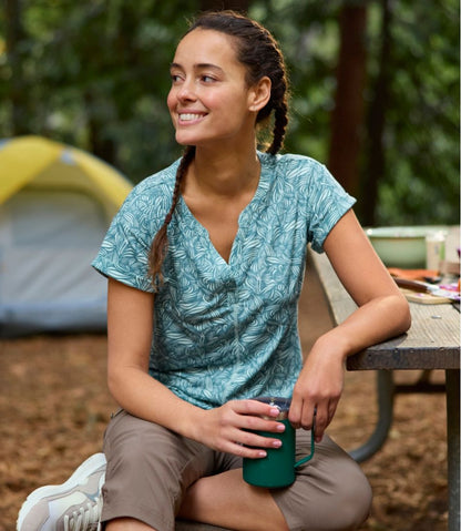 Women's Streamside Tee, Short-Sleeve Splitneck Print - L.L.Bean Quality