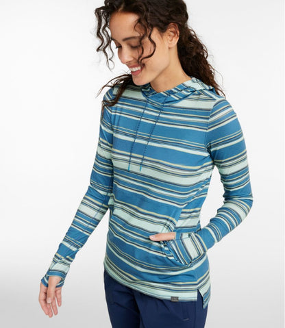 Women's Everyday SunSmart® Hooded Pullover, Long-Sleeve Stripe - L.L.Bean Trusted