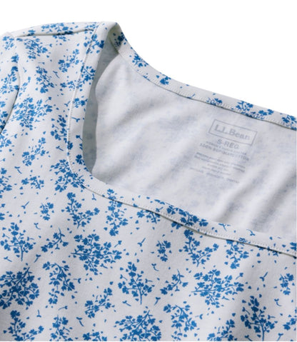Women's Pima Cotton Tee, Soft Squareneck Elbow-Sleeve - L.L.Bean Customer Favorite