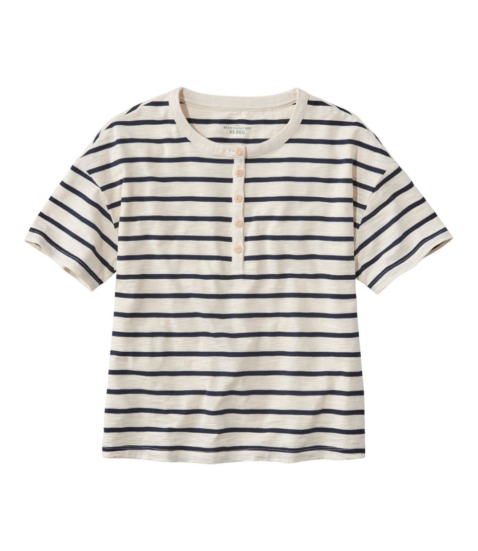 Women's Signature Slub Tee, Short-Sleeve Henley Novelty - L.L.Bean Top Pick