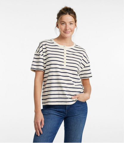 Women's Signature Slub Tee, Short-Sleeve Henley Novelty - L.L.Bean Top Pick