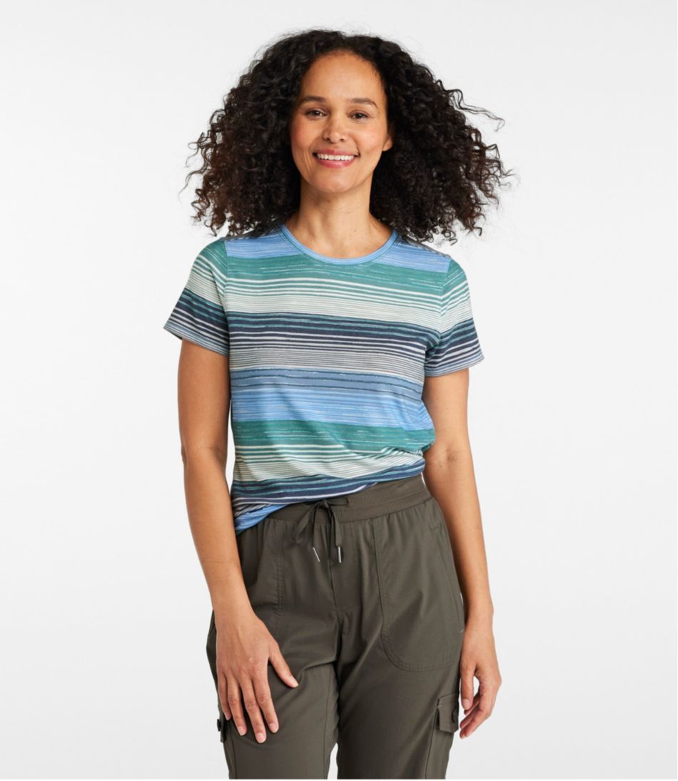 Women's Everyday SunSmart® Tee, Short-Sleeve Stripe - L.L.Bean New