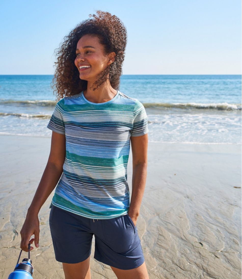 Women's Everyday SunSmart® Tee, Short-Sleeve Stripe - L.L.Bean New