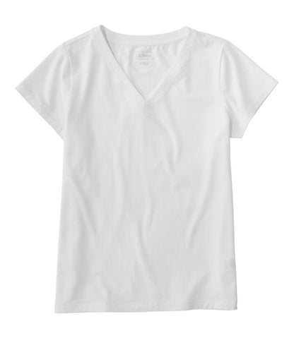 Women's Soft Stretch Supima-Blend Tee, Short-Sleeve V-Neck - L.L.Bean Trending