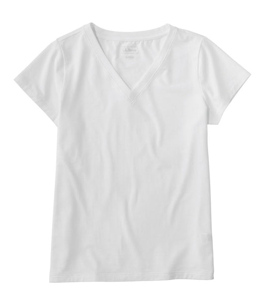 Women's Soft Stretch Supima-Blend Tee, Short-Sleeve V-Neck - L.L.Bean Trending