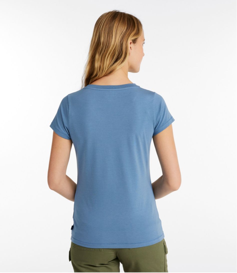 Women's Soft Stretch Supima-Blend Tee, Short-Sleeve V-Neck - L.L.Bean Trending