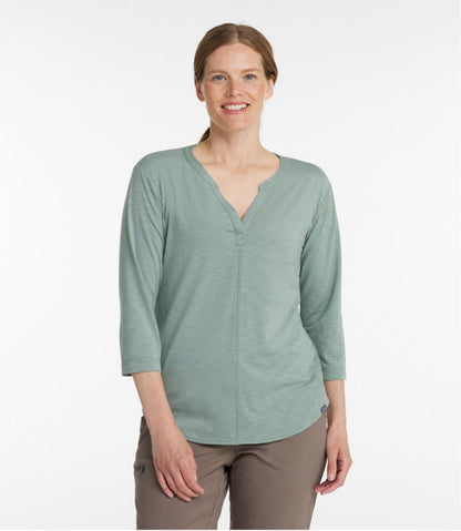 Women's Streamside Tee, Three-Quarter-Sleeve Splitneck - L.L.Bean Recommended