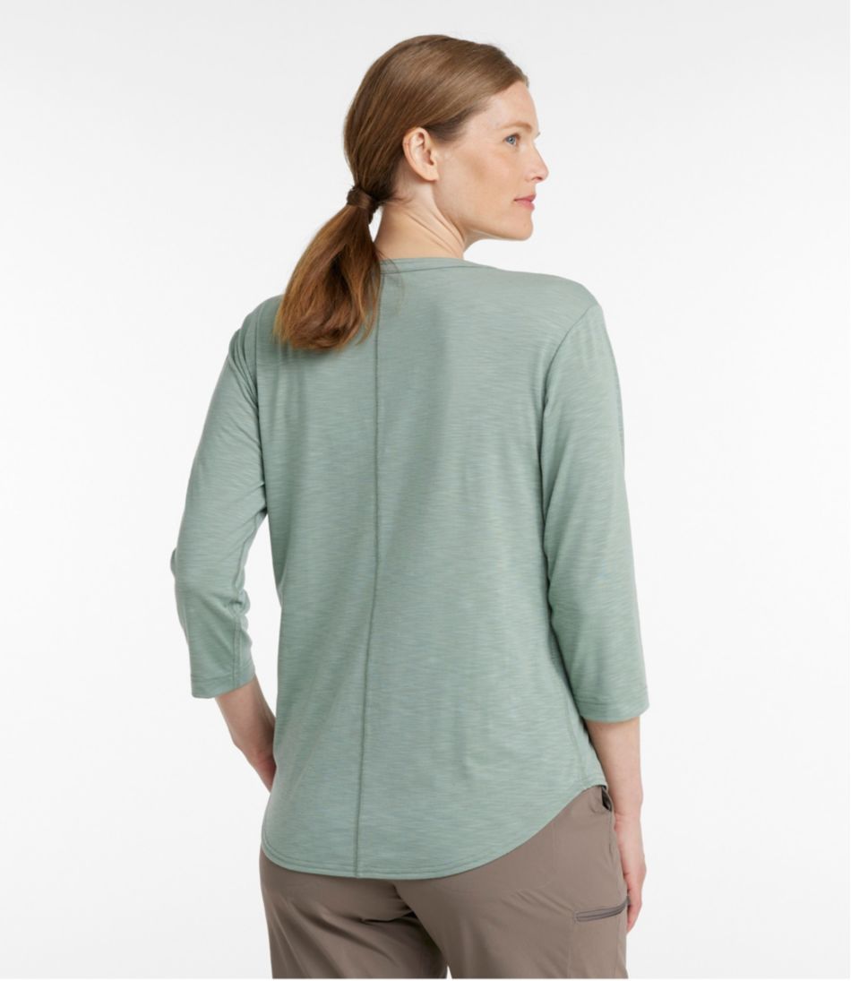 Women's Streamside Tee, Three-Quarter-Sleeve Splitneck - L.L.Bean Recommended