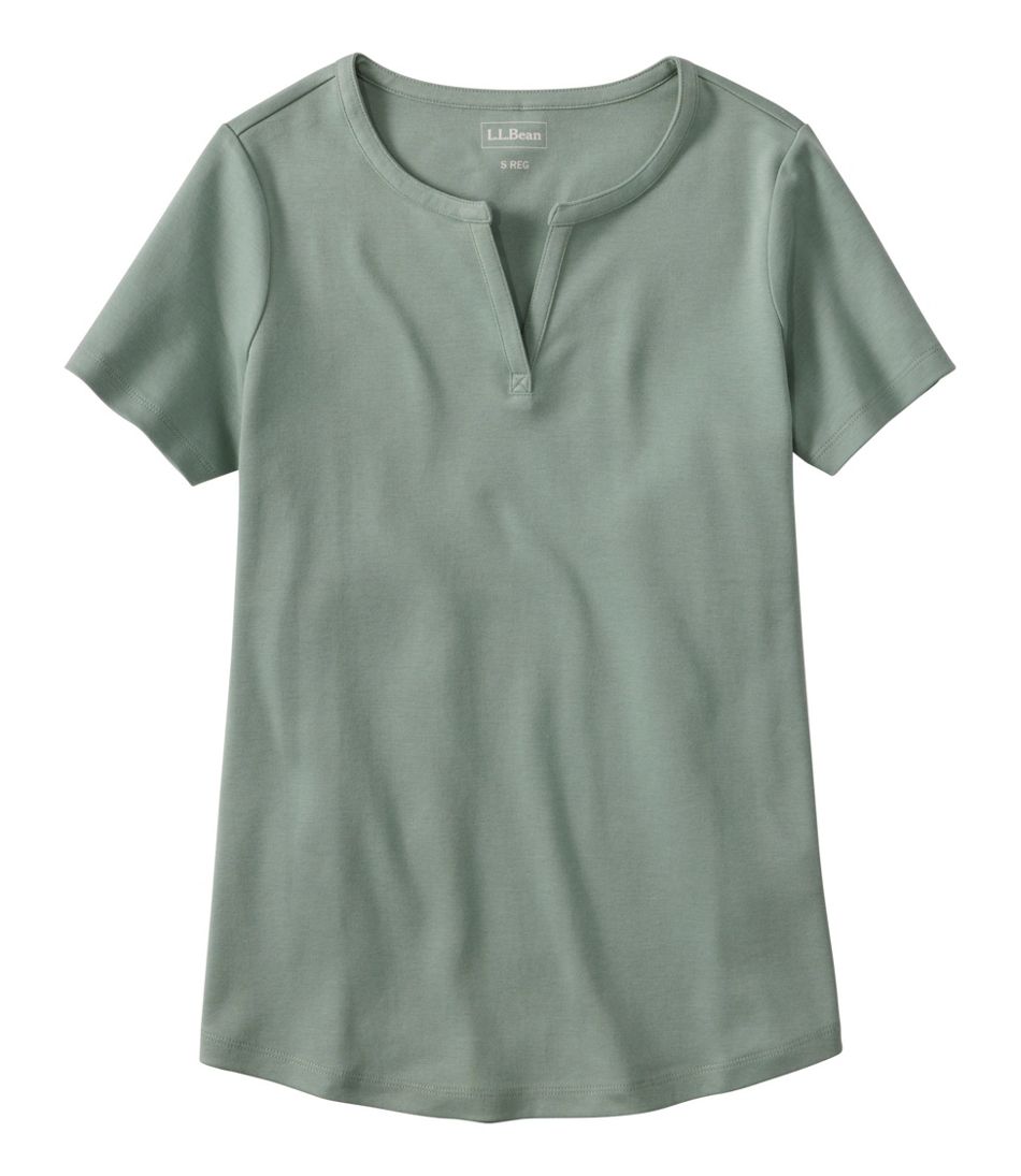 Women's L.L.Bean Tee, Short-Sleeve Notch-Neck - L.L.Bean Classic