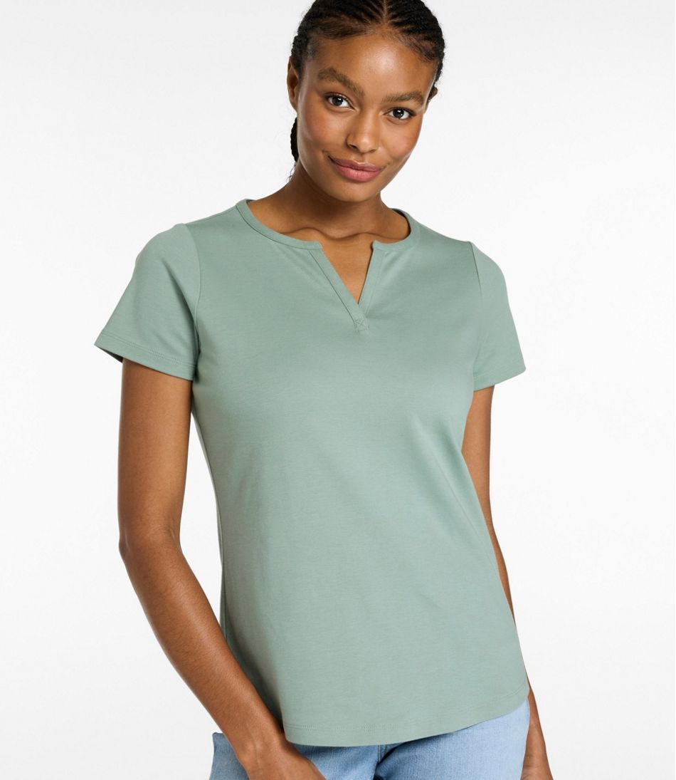 Women's L.L.Bean Tee, Short-Sleeve Notch-Neck - L.L.Bean Classic