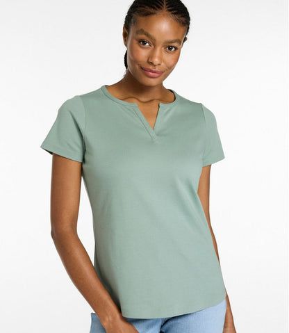 Women's L.L.Bean Tee, Short-Sleeve Notch-Neck - L.L.Bean Classic