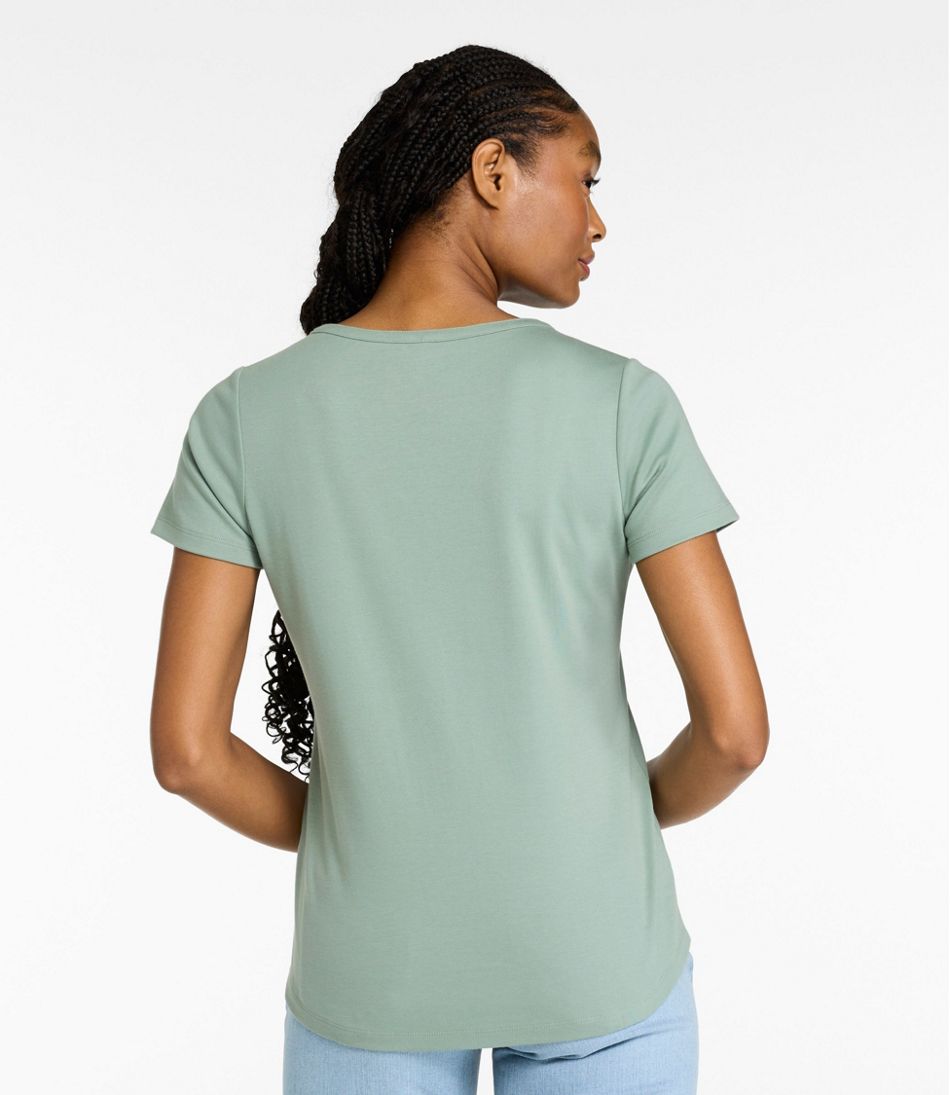 Women's L.L.Bean Tee, Short-Sleeve Notch-Neck - L.L.Bean Classic