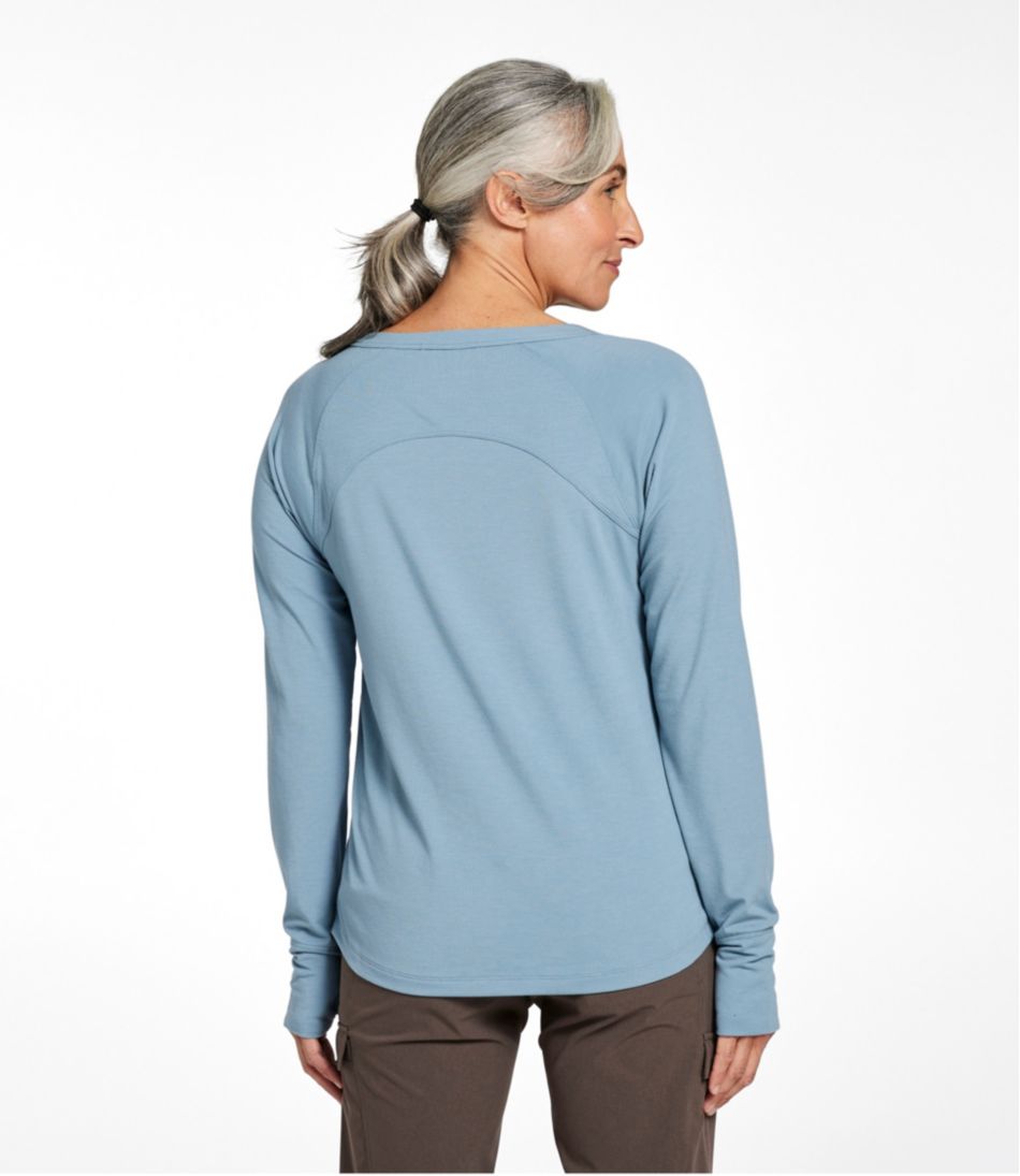 Women's Ribbed Performance Tee, Long-Sleeve Splitneck - L.L.Bean Latest