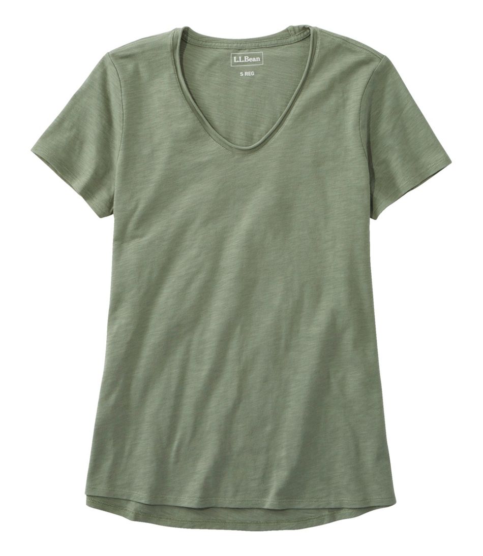 Women's Organic Cotton Tee, V-Neck Short-Sleeve - L.L.Bean Customer Favorite