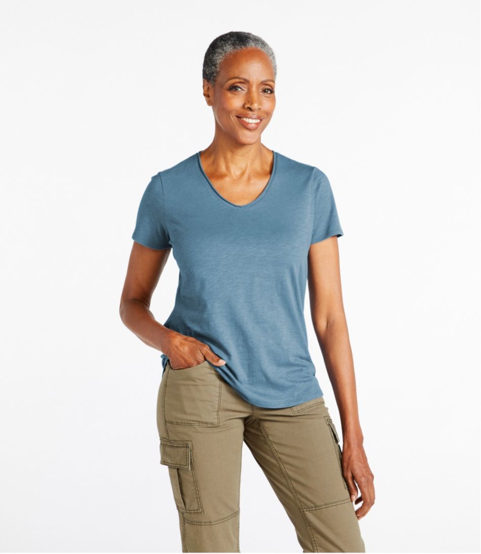 Women's Organic Cotton Tee, V-Neck Short-Sleeve - L.L.Bean Customer Favorite