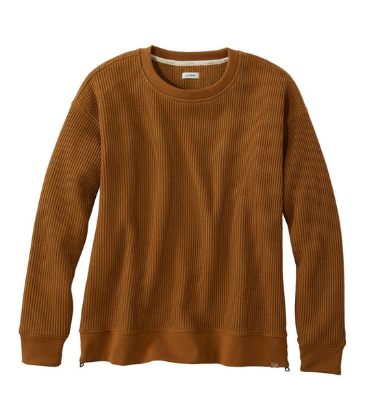 Women's Birchwood Brushed Waffle Top, Crewneck - L.L.Bean Premium