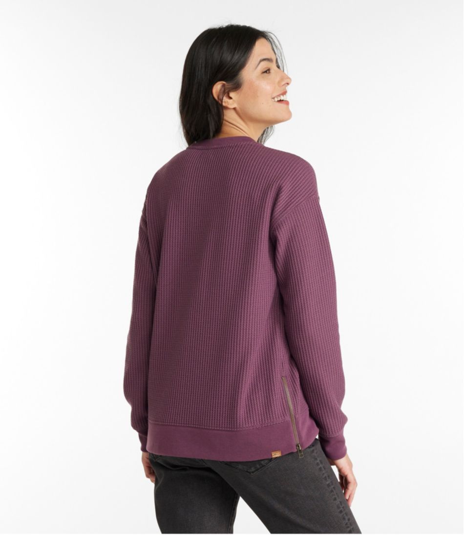 Women's Birchwood Brushed Waffle Top, Crewneck - L.L.Bean Premium