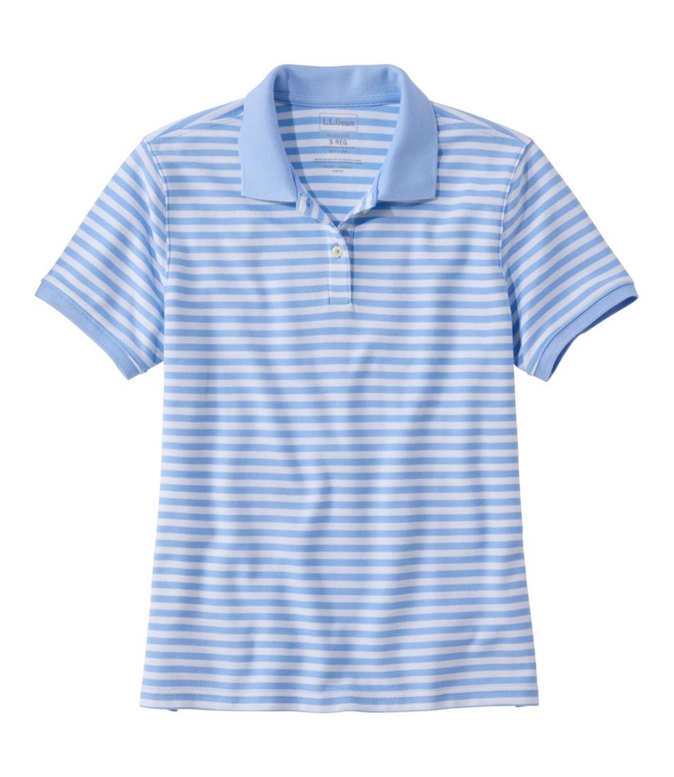 Women's Premium Double L Polo, Short-Sleeve Relaxed Fit Stripe - L.L.Bean Essential