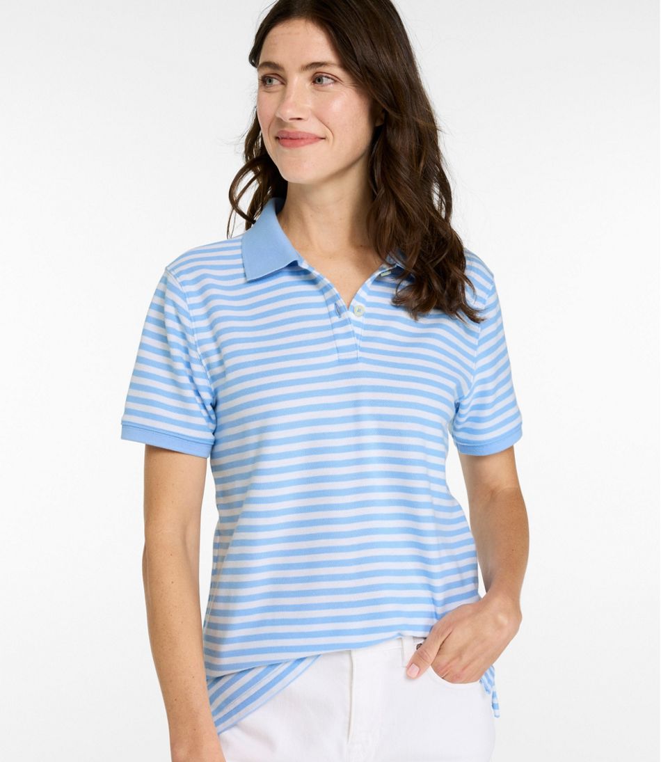 Women's Premium Double L Polo, Short-Sleeve Relaxed Fit Stripe - L.L.Bean Essential