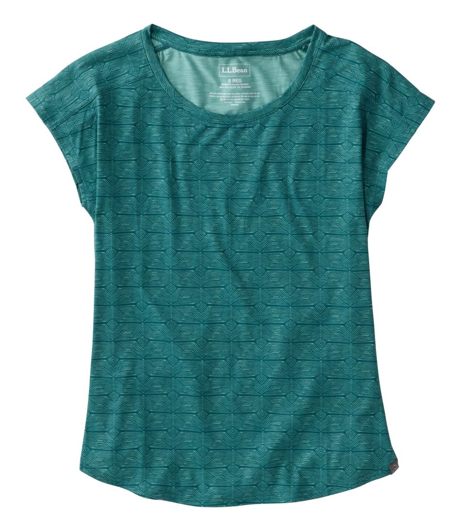 Women's Streamside Tee, Short-Sleeve Ruched Crew Print - L.L.Bean Trusted