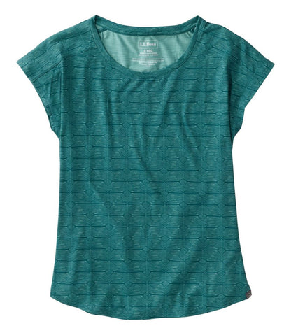 Women's Streamside Tee, Short-Sleeve Ruched Crew Print - L.L.Bean Trusted