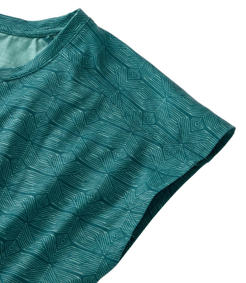 Women's Streamside Tee, Short-Sleeve Ruched Crew Print - L.L.Bean Trusted