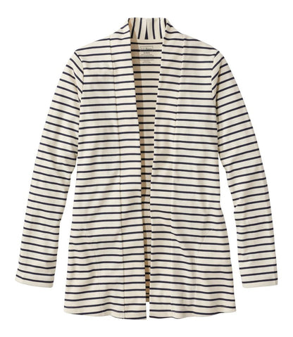 Women's Pima Cotton Open Cardigan, With Pockets Stripe - L.L.Bean Featured