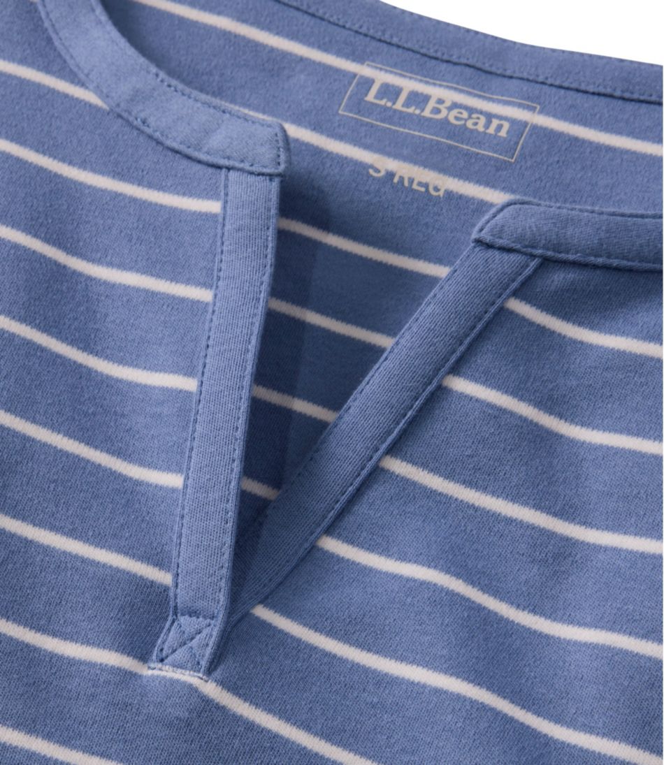 Women's L.L.Bean Tee, Short-Sleeve Notch-Neck Stripe - L.L.Bean Trending