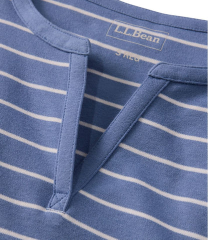 Women's L.L.Bean Tee, Short-Sleeve Notch-Neck Stripe - L.L.Bean Trending