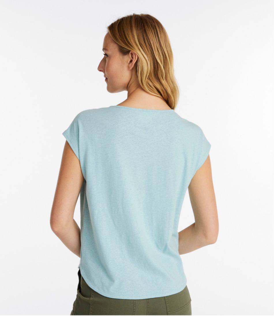 Women's Linen/Cotton Tee, Short-Sleeve Scoopneck - L.L.Bean Exclusive