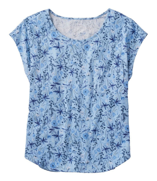 Women's Linen/Cotton Tee, Short-Sleeve Scoopneck Print - L.L.Bean Value