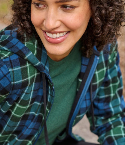 Women's Scotch Plaid Flannel Shirt, Relaxed Zip Hoodie - L.L.Bean New