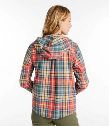 Women's Scotch Plaid Flannel Shirt, Relaxed Zip Hoodie - L.L.Bean New