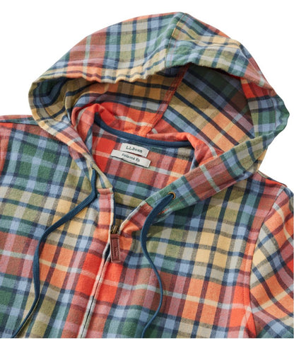 Women's Scotch Plaid Flannel Shirt, Relaxed Zip Hoodie - L.L.Bean New
