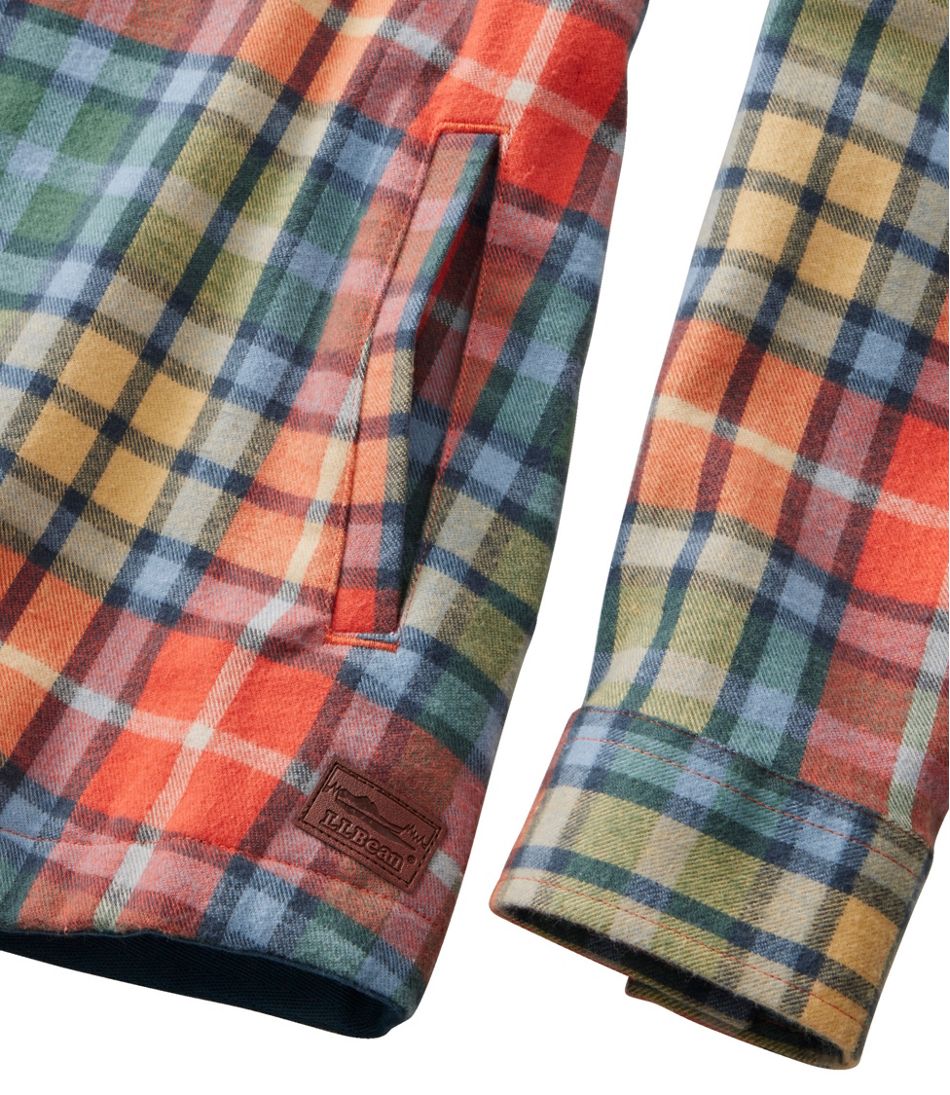 Women's Scotch Plaid Flannel Shirt, Relaxed Zip Hoodie - L.L.Bean New