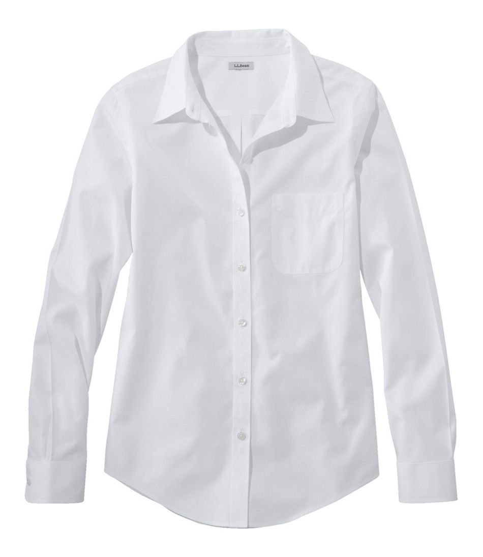 Women's Wrinkle-Free Pinpoint Oxford Shirt, Long-Sleeve Relaxed Fit - L.L.Bean Featured