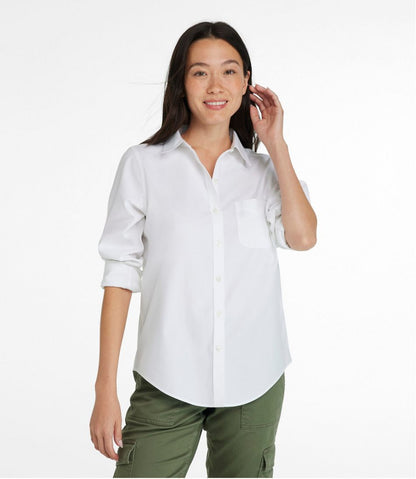 Women's Wrinkle-Free Pinpoint Oxford Shirt, Long-Sleeve Relaxed Fit - L.L.Bean Featured
