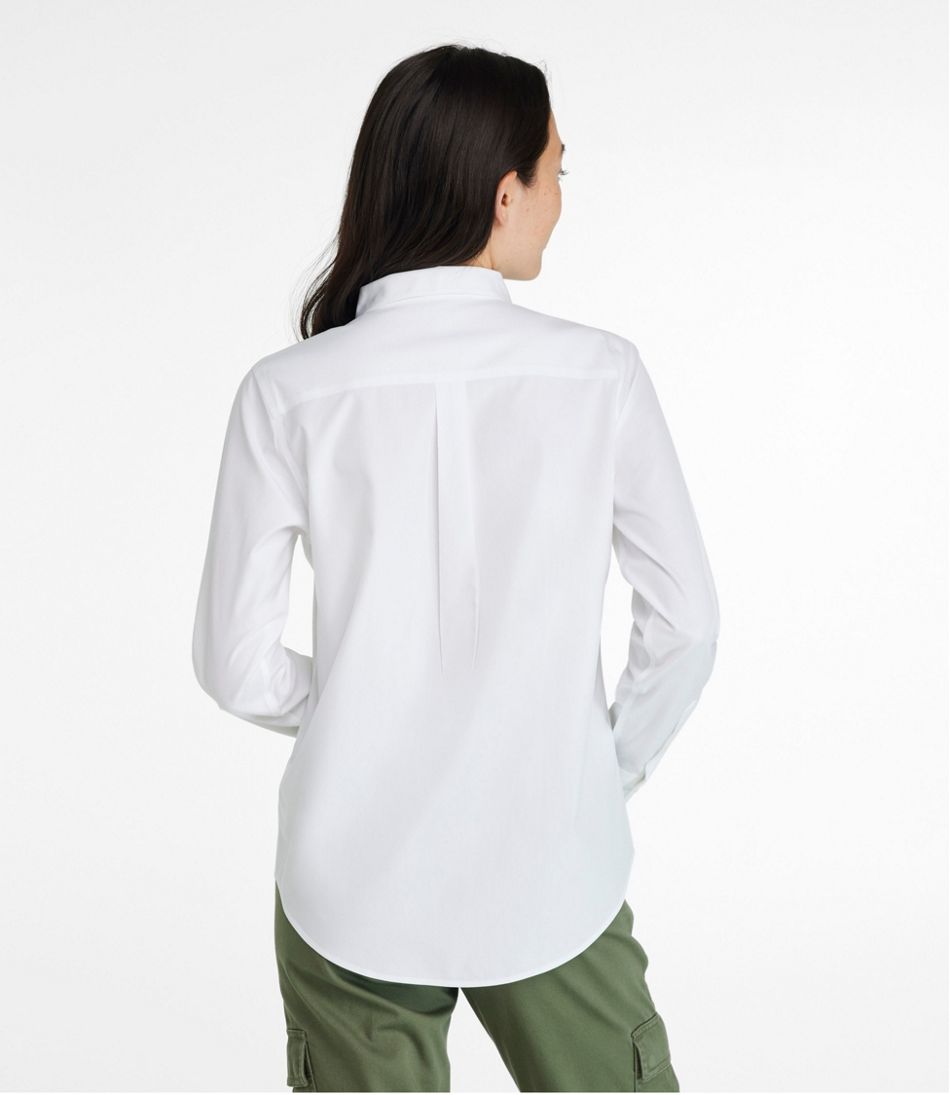 Women's Wrinkle-Free Pinpoint Oxford Shirt, Long-Sleeve Relaxed Fit - L.L.Bean Featured