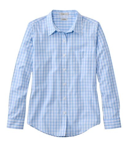 Women's Wrinkle-Free Pinpoint Oxford Shirt, Long-Sleeve Relaxed Fit Plaid - L.L.Bean Everyday