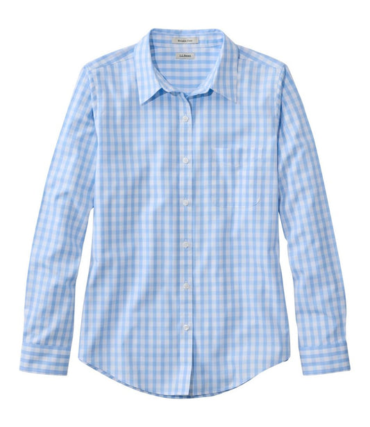 Women's Wrinkle-Free Pinpoint Oxford Shirt, Long-Sleeve Relaxed Fit Plaid - L.L.Bean Everyday