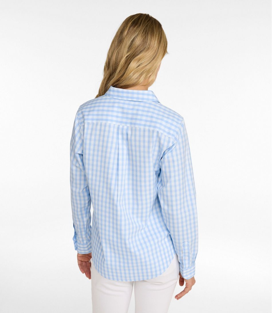 Women's Wrinkle-Free Pinpoint Oxford Shirt, Long-Sleeve Relaxed Fit Plaid - L.L.Bean Everyday