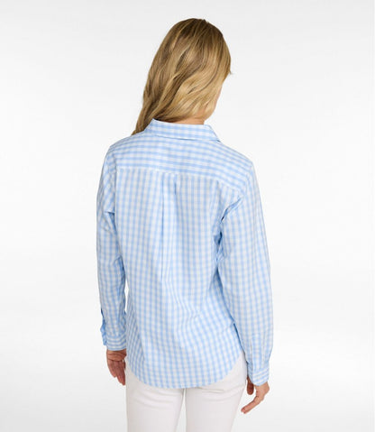 Women's Wrinkle-Free Pinpoint Oxford Shirt, Long-Sleeve Relaxed Fit Plaid - L.L.Bean Everyday