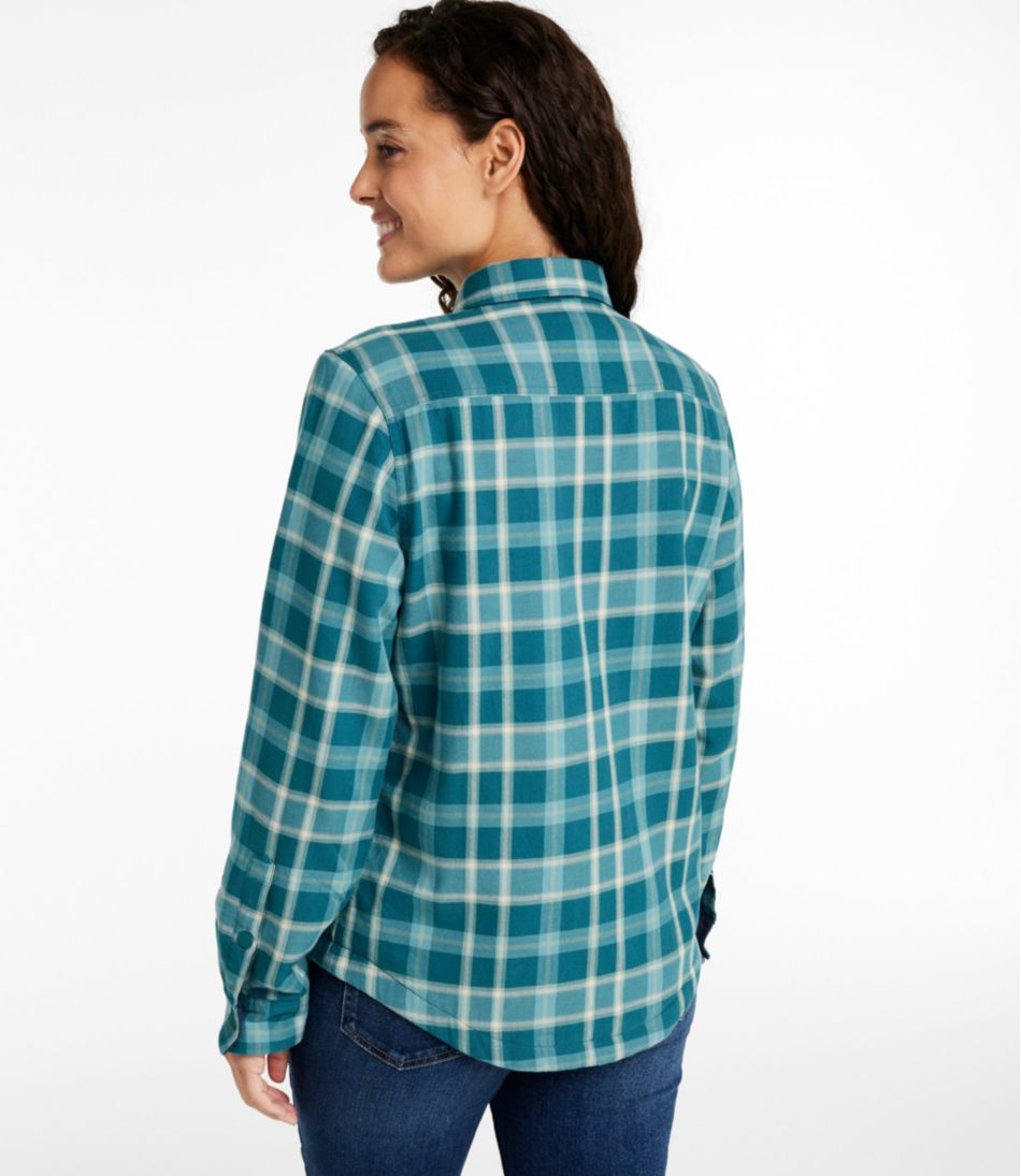 Women's Fleece-Lined Flannel Shirt, Snap-Front Plaid - L.L.Bean Great Value