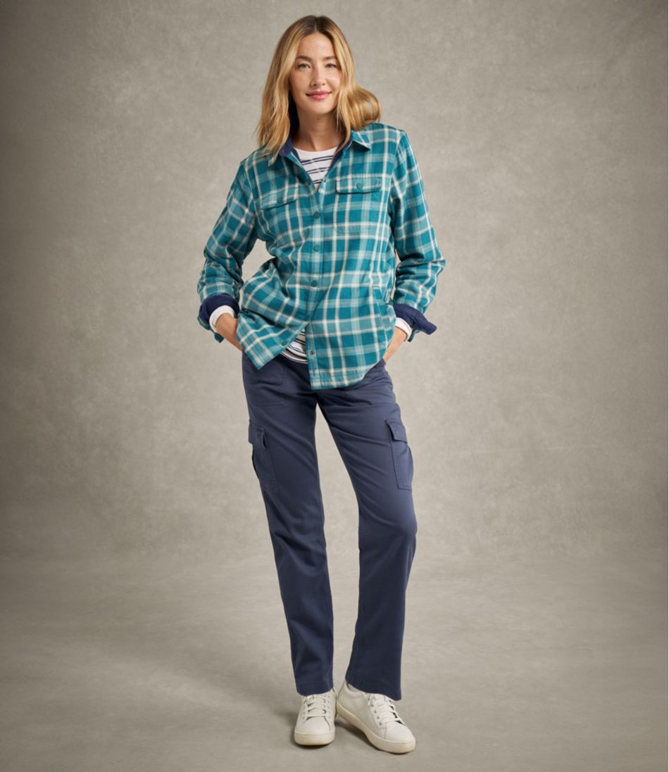 Women's Fleece-Lined Flannel Shirt, Snap-Front Plaid - L.L.Bean Great Value