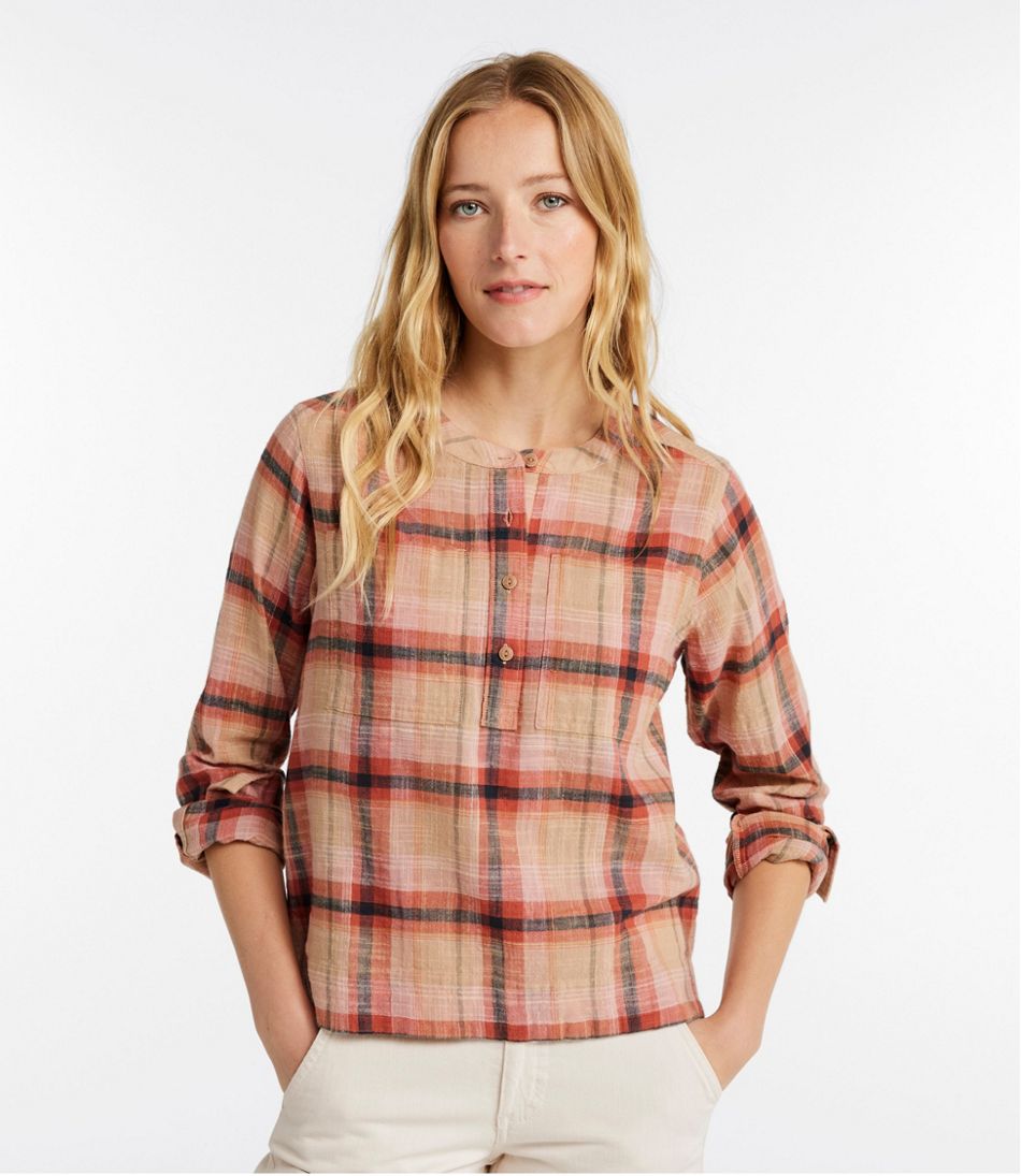 Women's L.L.Bean Day Breeze Shirt, Long-Sleeve Collarless - L.L.Bean Quality