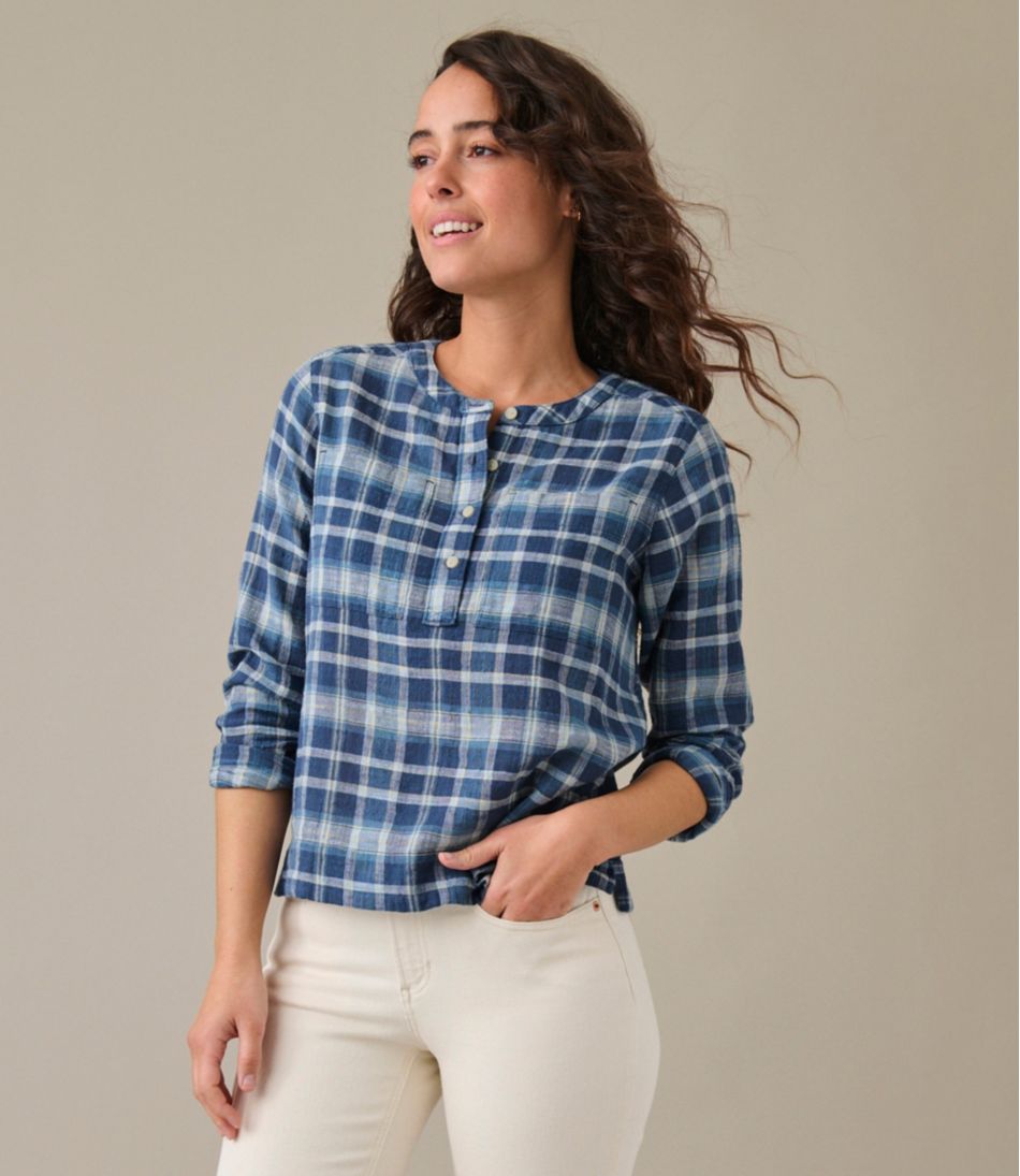 Women's L.L.Bean Day Breeze Shirt, Long-Sleeve Collarless - L.L.Bean Quality